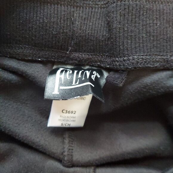 Felina Black Velour Velvet Jogger Pants sz Small - Picture 3 of 10